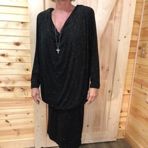 EUC Black Polyster Dress Elegant for Evenings.